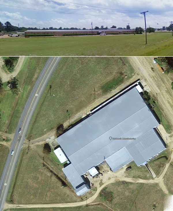 Catahoula Manufacturing Inc. Building aerial and street view